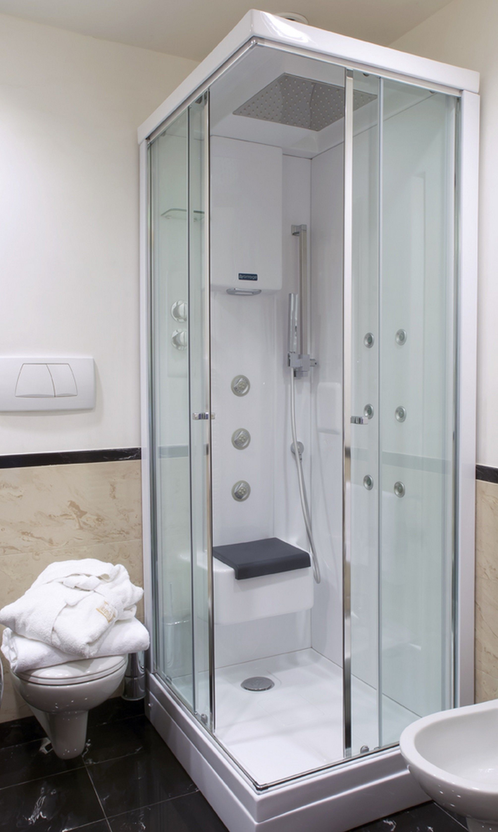 shower, free toiletries, hair dryer, slippers