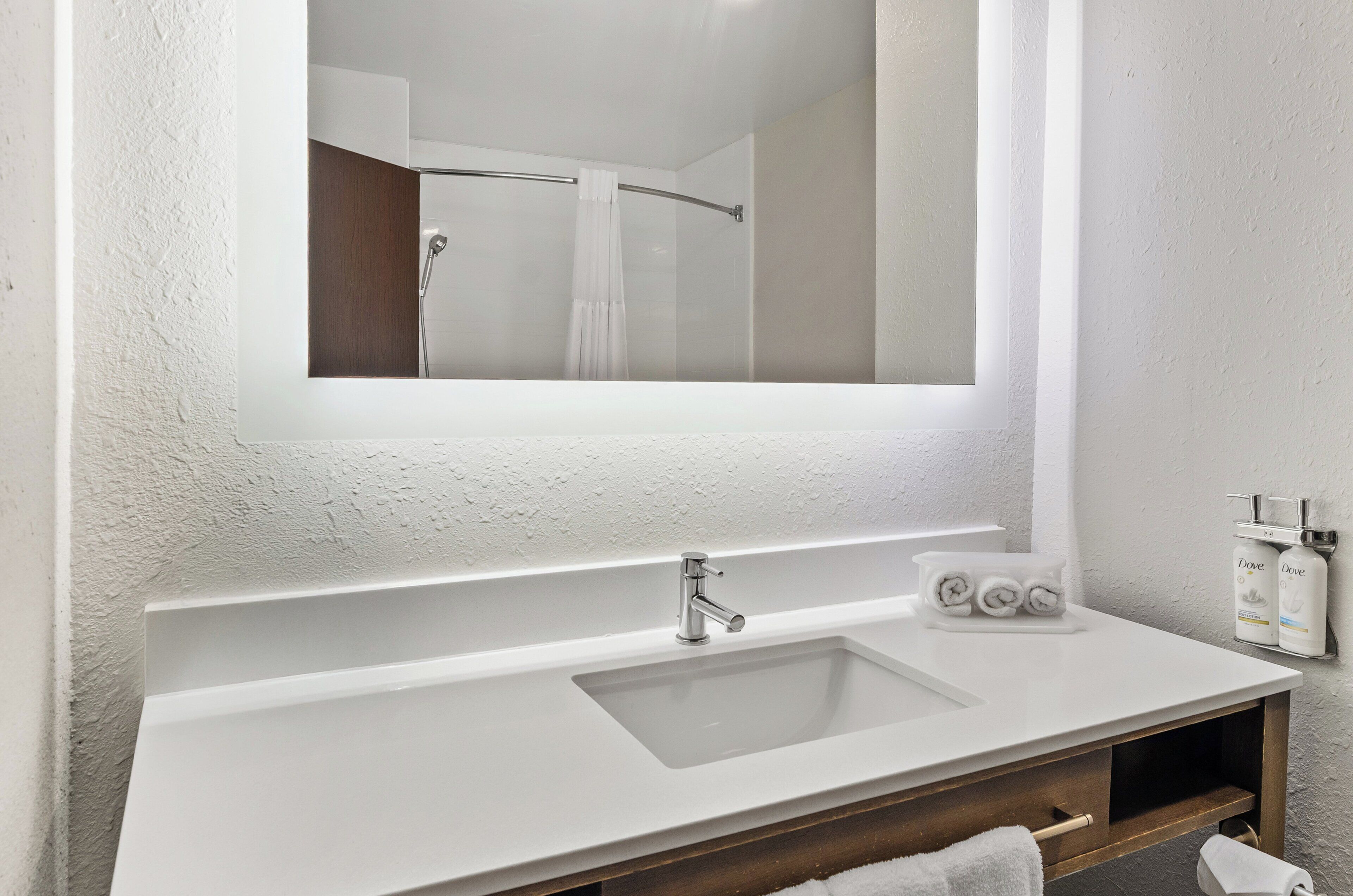 free toiletries, hair dryer, towels