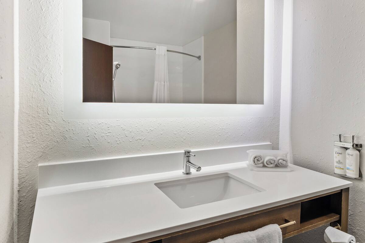 free toiletries, hair dryer, towels