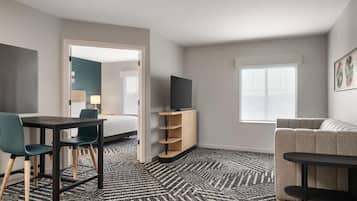 Suite, 1 Bedroom, Accessible, Bathtub | Premium bedding, pillow-top beds, desk, laptop workspace