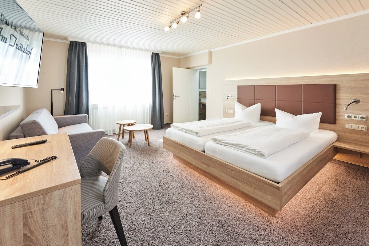 comfort double room | hypo-allergenic bedding, desk, blackout curtains, iron/ironing board