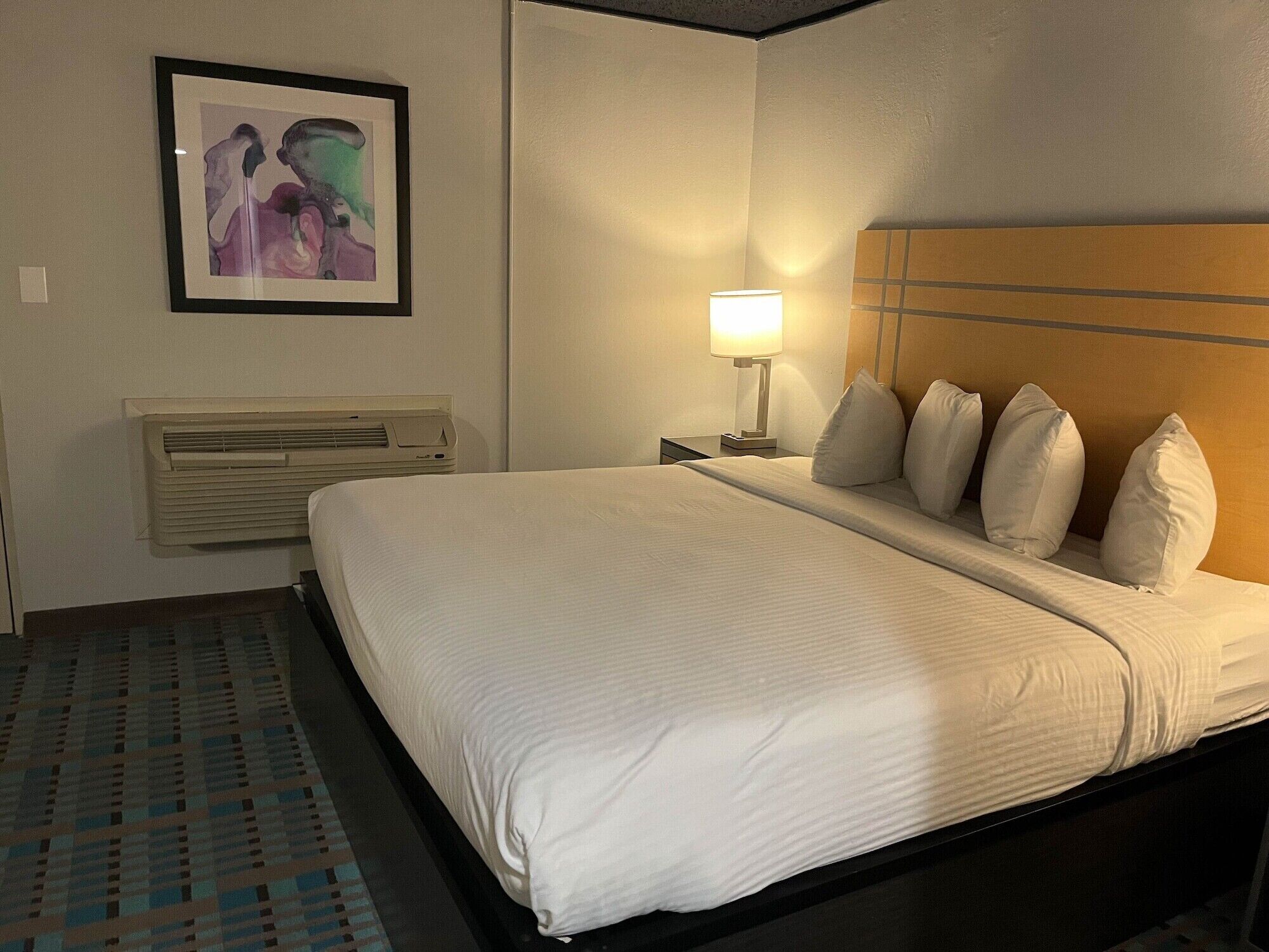 Premium bedding, pillowtop beds, desk, blackout drapes