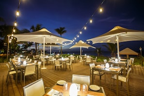 Breakfast, lunch, dinner served; international cuisine, beach views