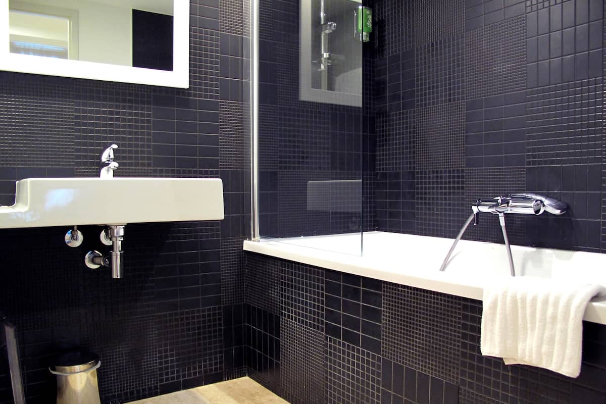 Een douche, gratis toiletartikelen, een haardroger, handdoeken