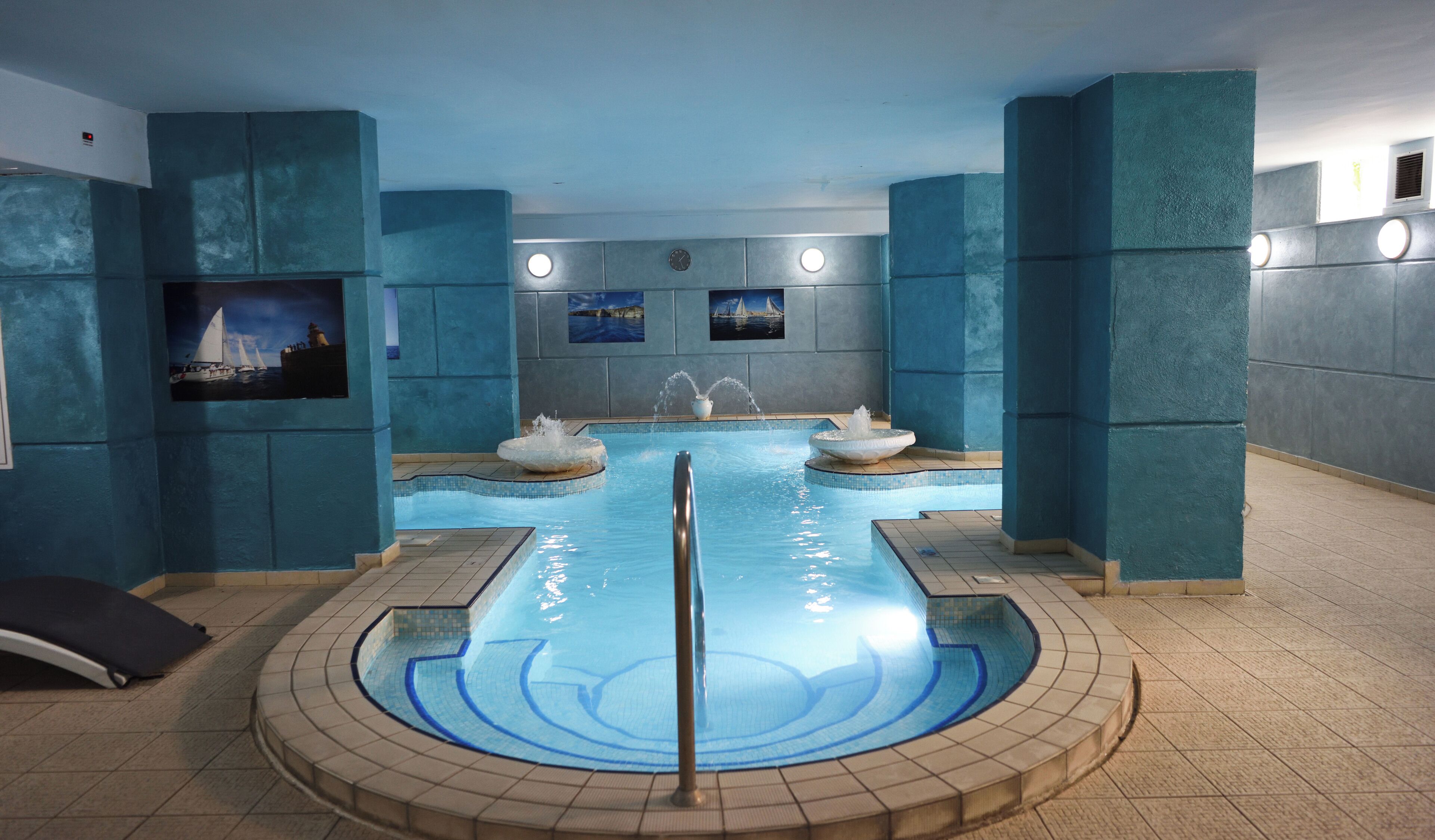 Indoor pool, outdoor pool, open 8:00 AM to 6:00 PM, pool umbrellas