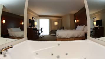 2 bedrooms, desk, laptop workspace, iron/ironing board