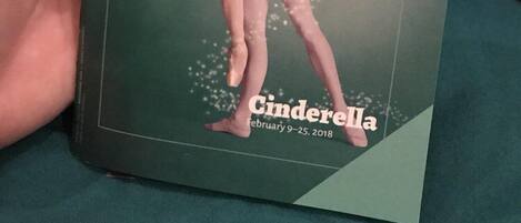 A brochure for 'Ballet West' featuring 'Cinderella' with dates February 9-25, 2018.