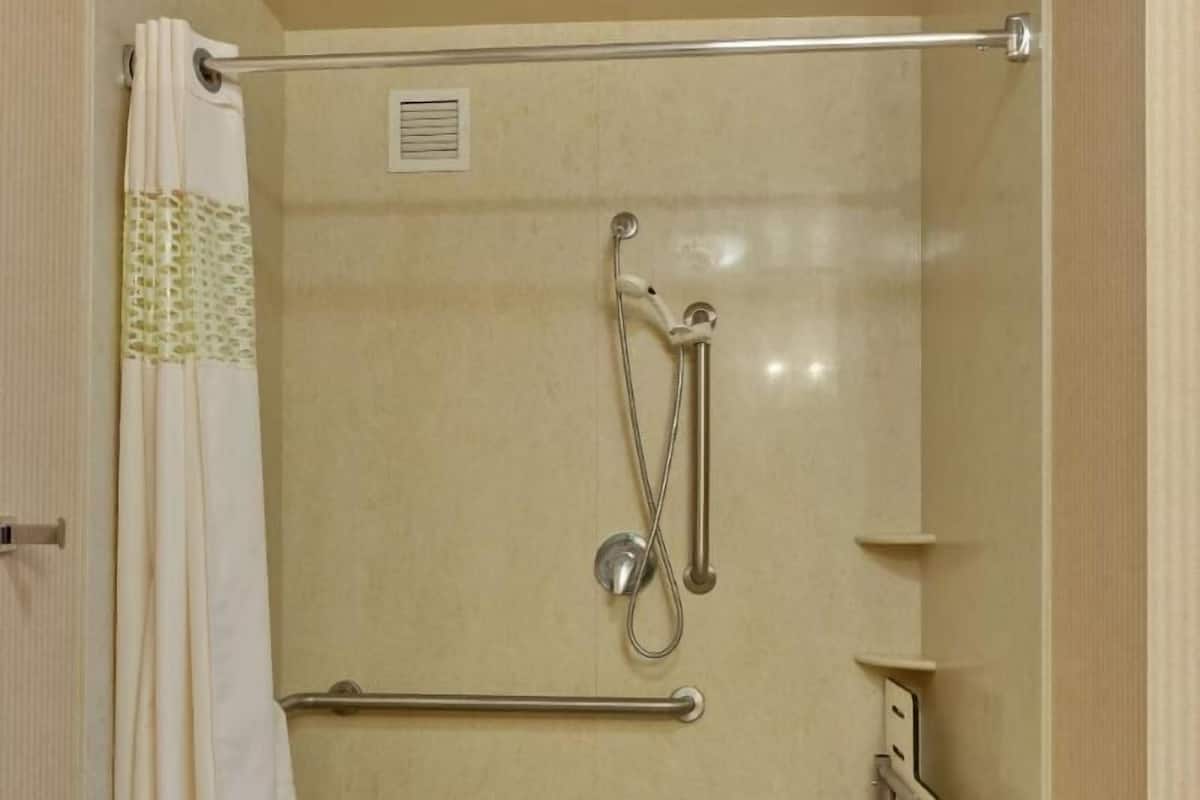 Bathroom | Combined shower/tub, free toiletries, hair dryer, towels