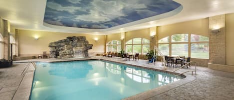 Indoor pool, outdoor pool, open 8:00 AM to 10:00 PM, sun loungers