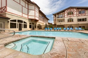Indoor pool, outdoor pool, open 8:00 AM to 10:00 PM, sun loungers