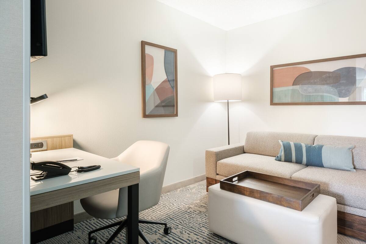 Premium bedding, down duvets, Select Comfort beds, in-room safe