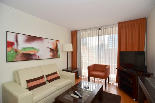 Superior Apartment, 2 Bedrooms | Living area | TV