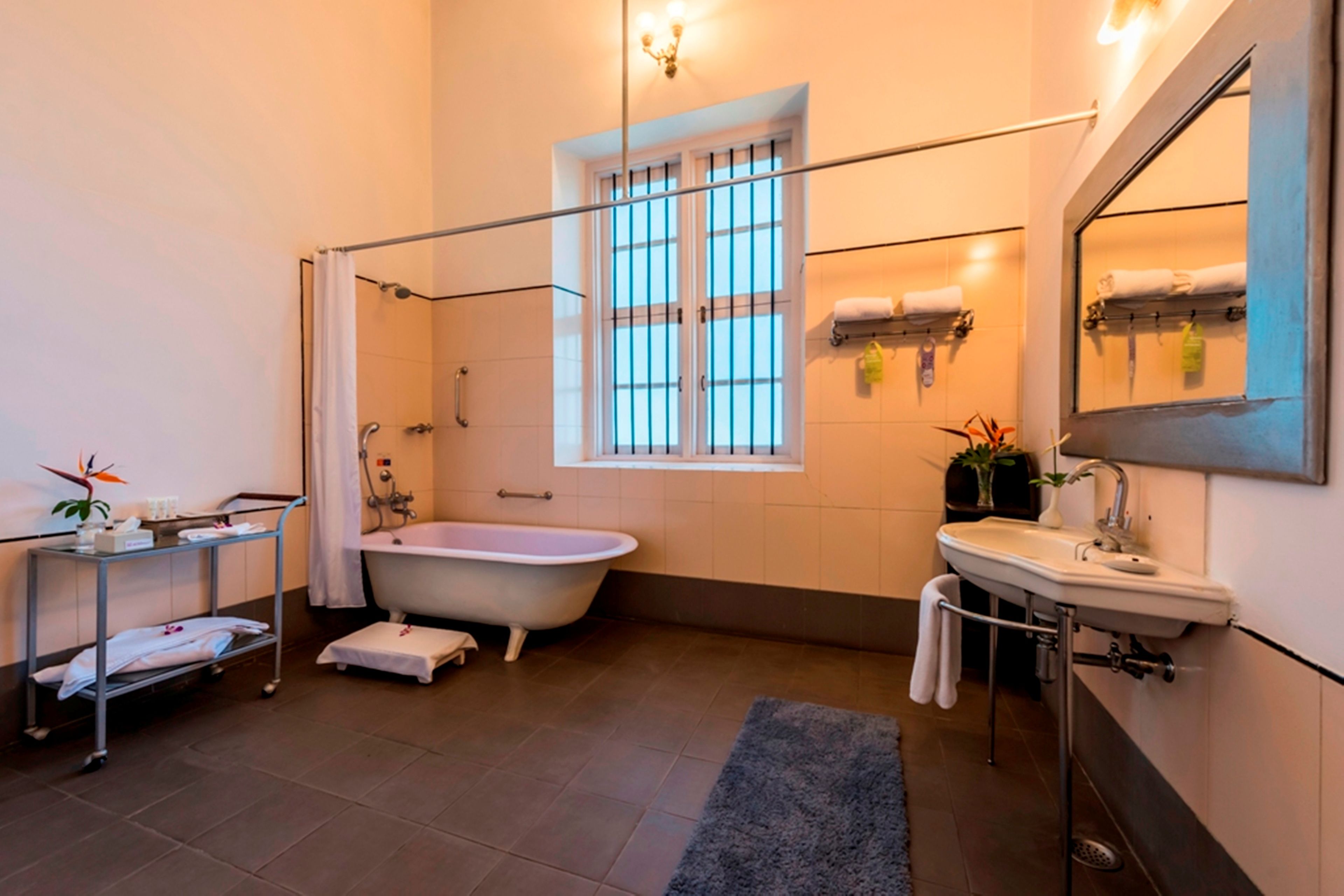 free toiletries, hair dryer, bathrobes, slippers