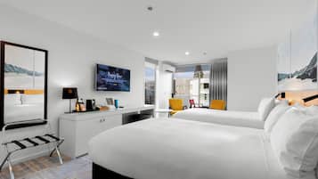 2 bedrooms, premium bedding, in-room safe, desk