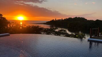 من حمّامات السباحة المغطاة، حمّام سباحة خارجي، مظلات على حمّام السباحة