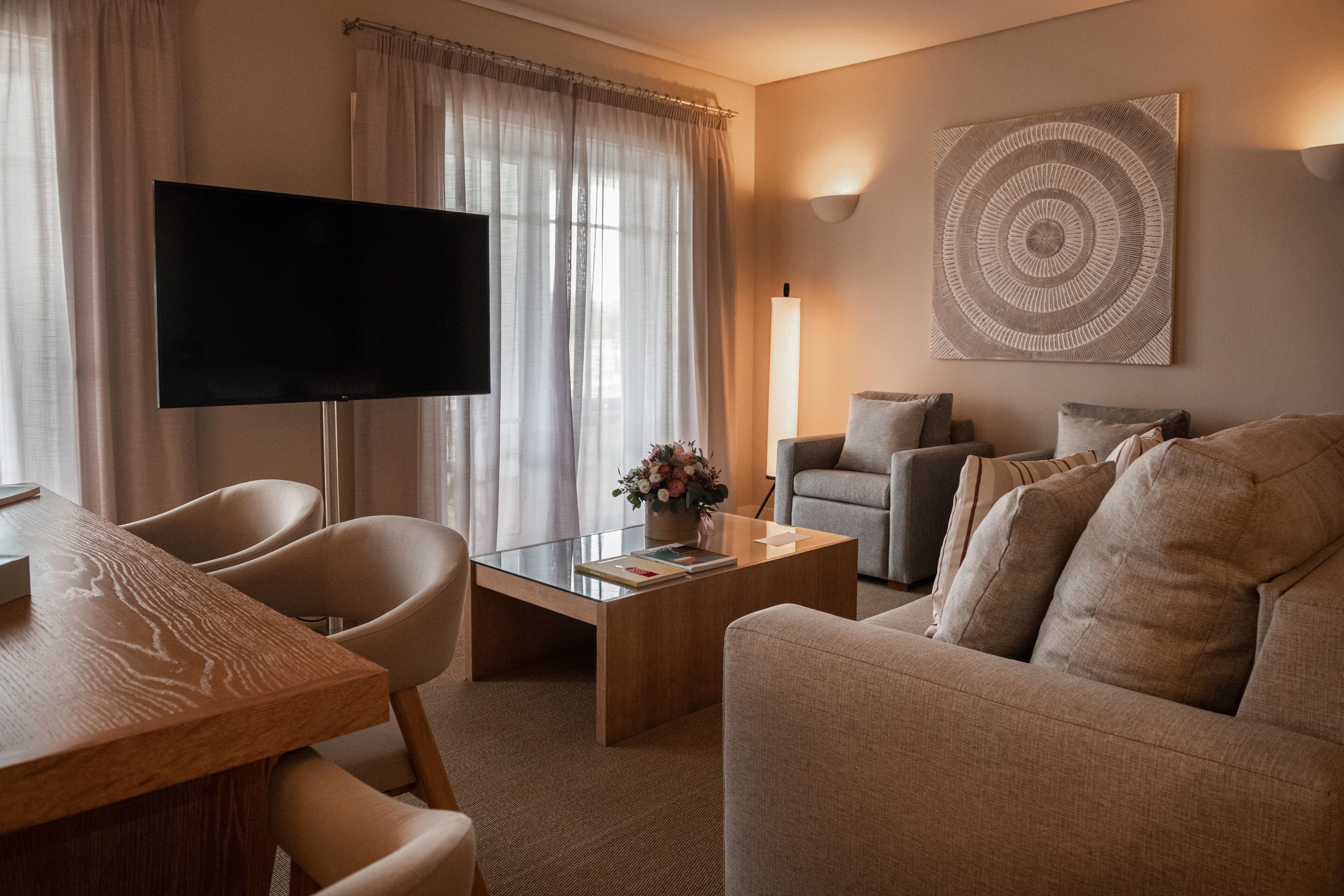 Living area | 65-inch flat-screen TV with satellite channels, TV, toys
