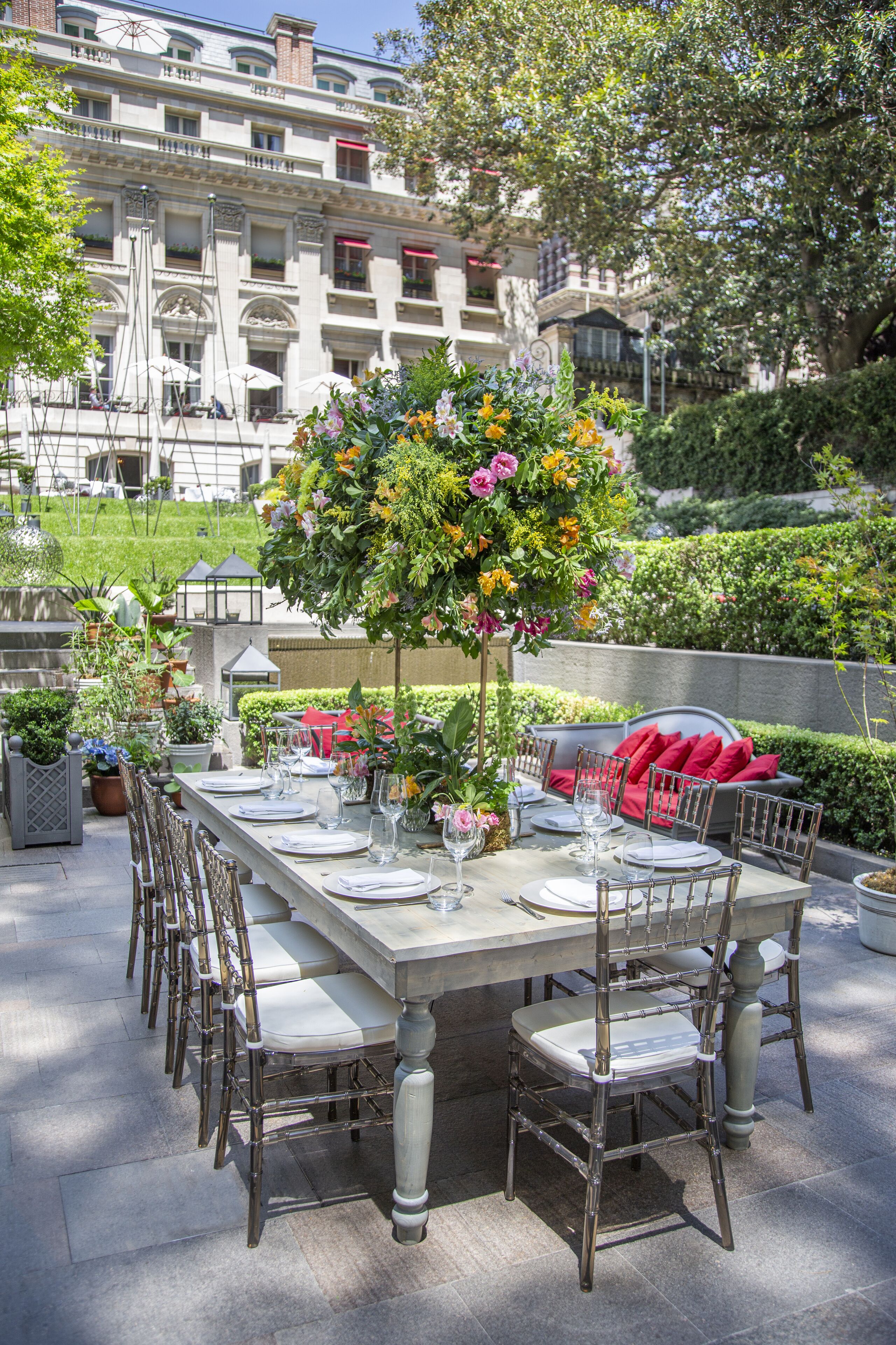 Outdoor banquet area