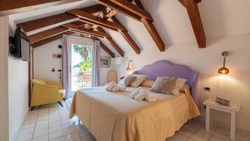 Junior-Suite, Meerblick | Italienische Bettbezüge von Frette, hochwertige Bettwaren