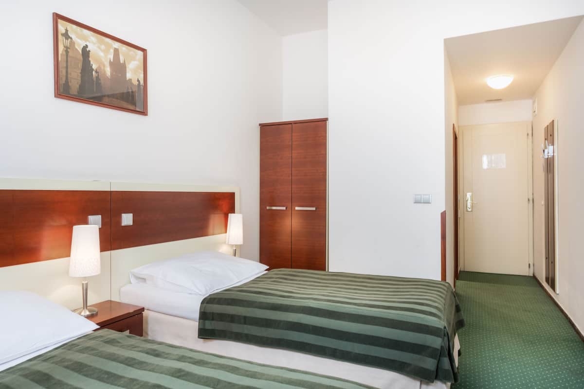Economy eenpersoonskamer | Een minibar, een kluis op de kamer, een bureau