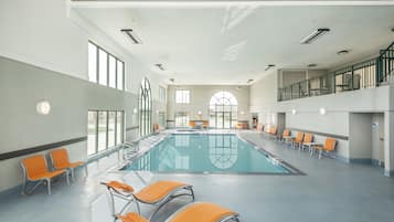 Indoor pool, open 9 AM to 10 PM, sun loungers