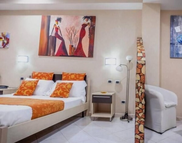 Down duvets, minibar, in-room safe, desk