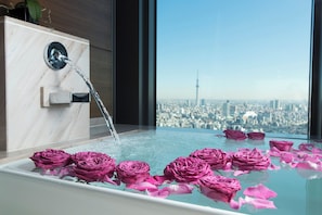 Een sauna, een bubbelbad, een stoombad, lichaamsbehandelingen
