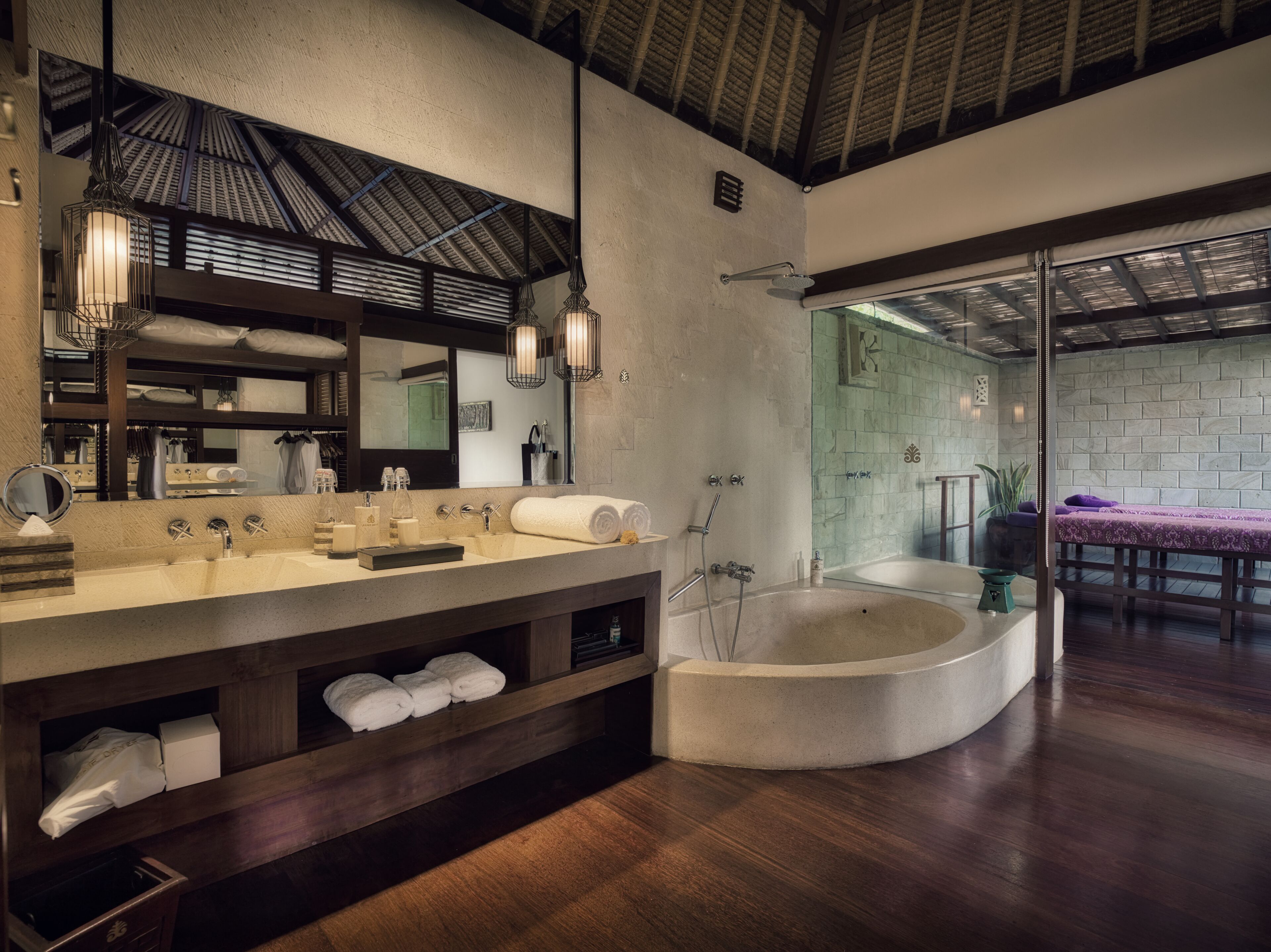 hanging gardens villa, 1 bedroom, private pool | bathroom | deep-soaking bathtub, rainfall showerhead, free toiletries, hair dryer