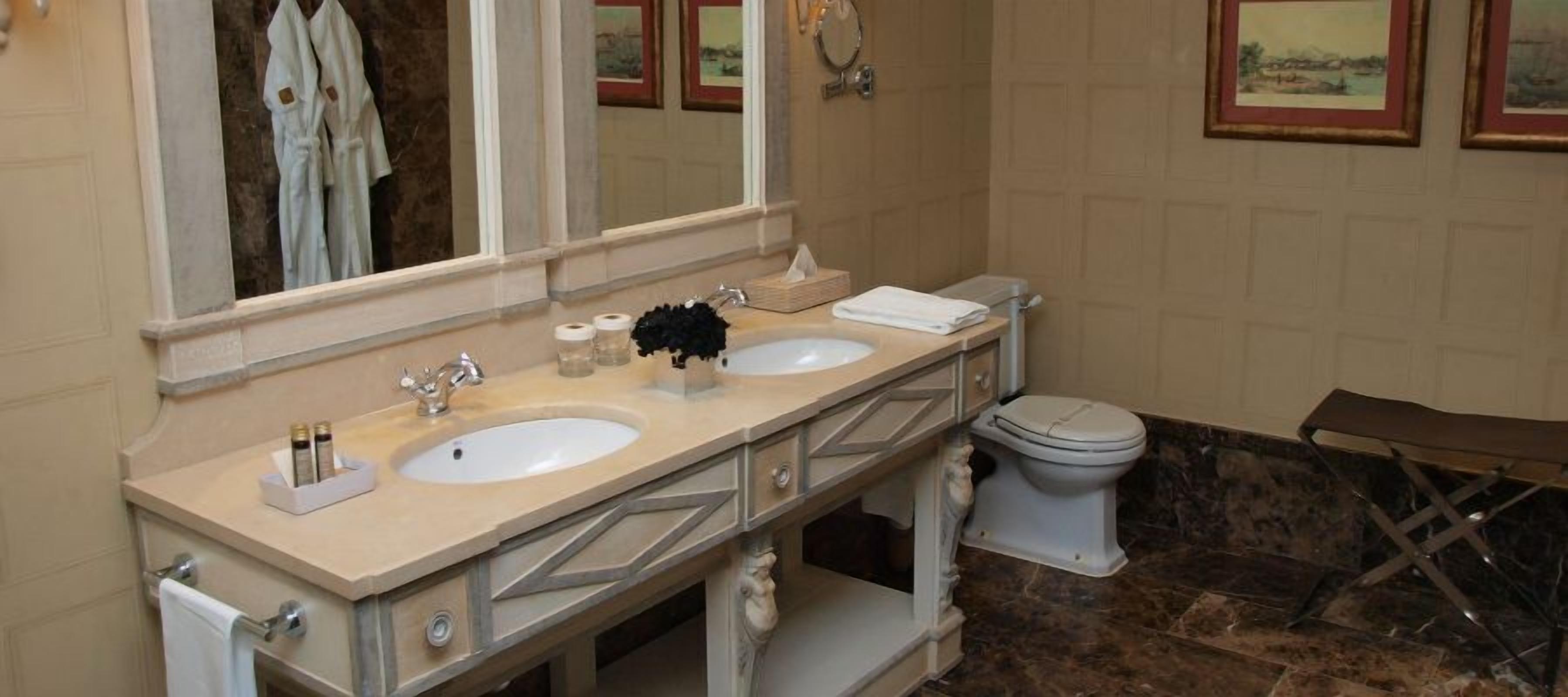 combined shower/bathtub, free toiletries, hair dryer, bidet