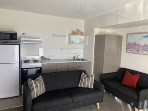 Three Bedroom Apartment | Living area | 20-inch TV with digital channels