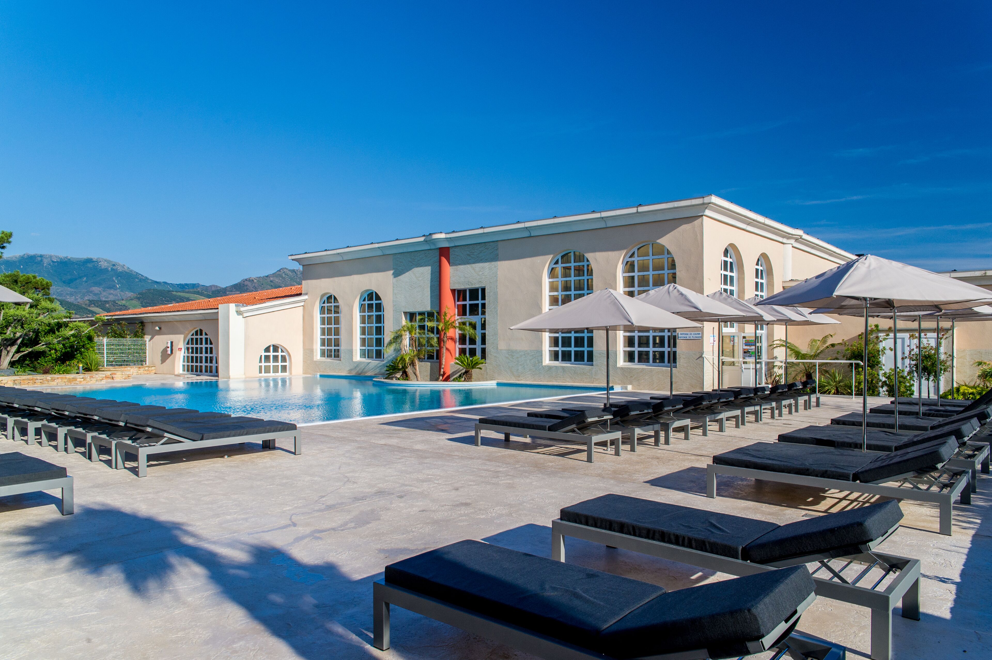 Indoor pool, outdoor pool, open 9:00 AM to 6:30 PM, sun loungers
