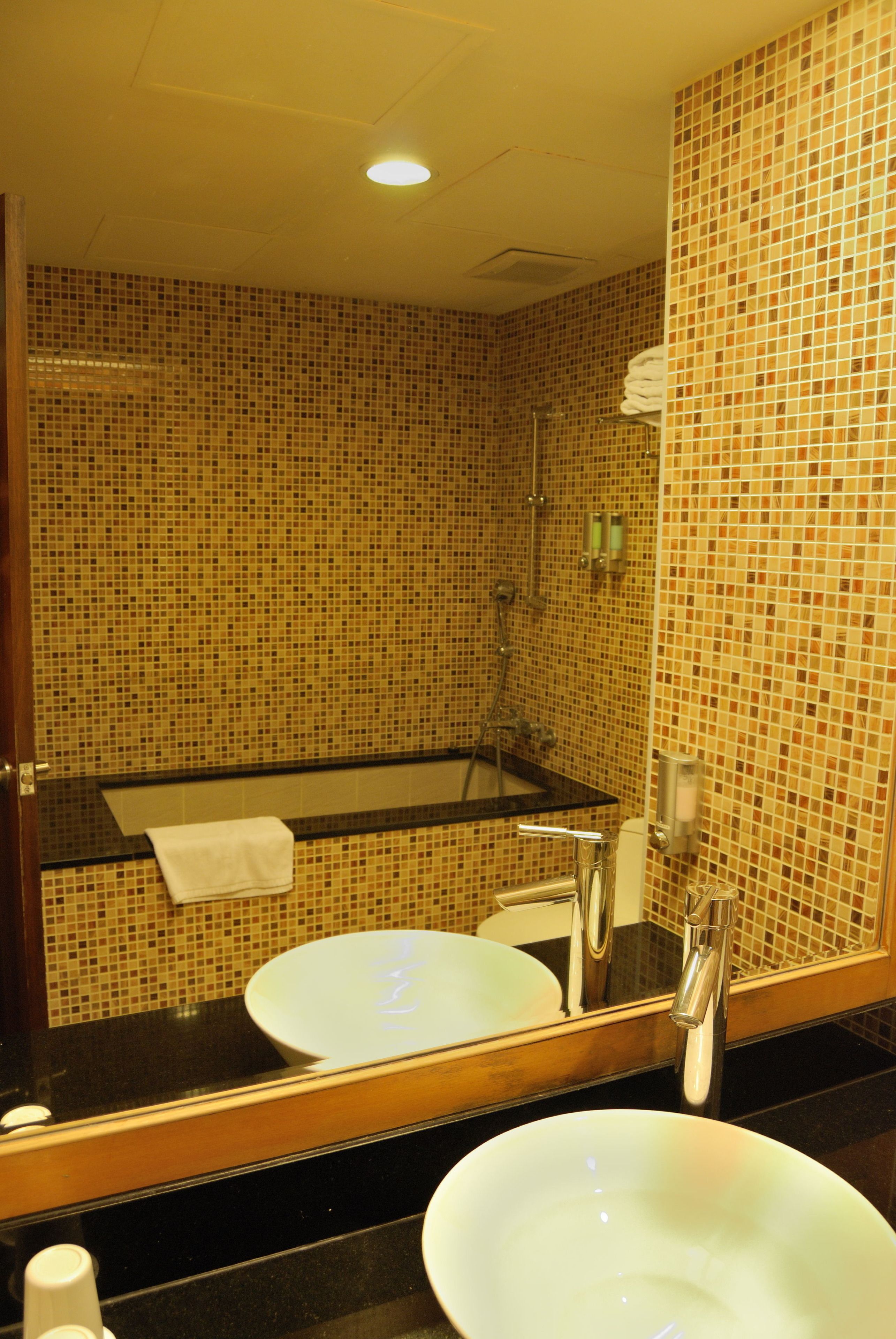 superior twin with mountain view | bathroom amenities | shower, free toiletries, hair dryer, slippers