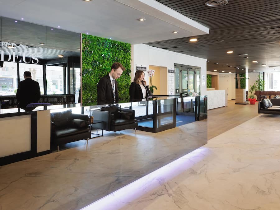 Siddeområde i lobbyen
