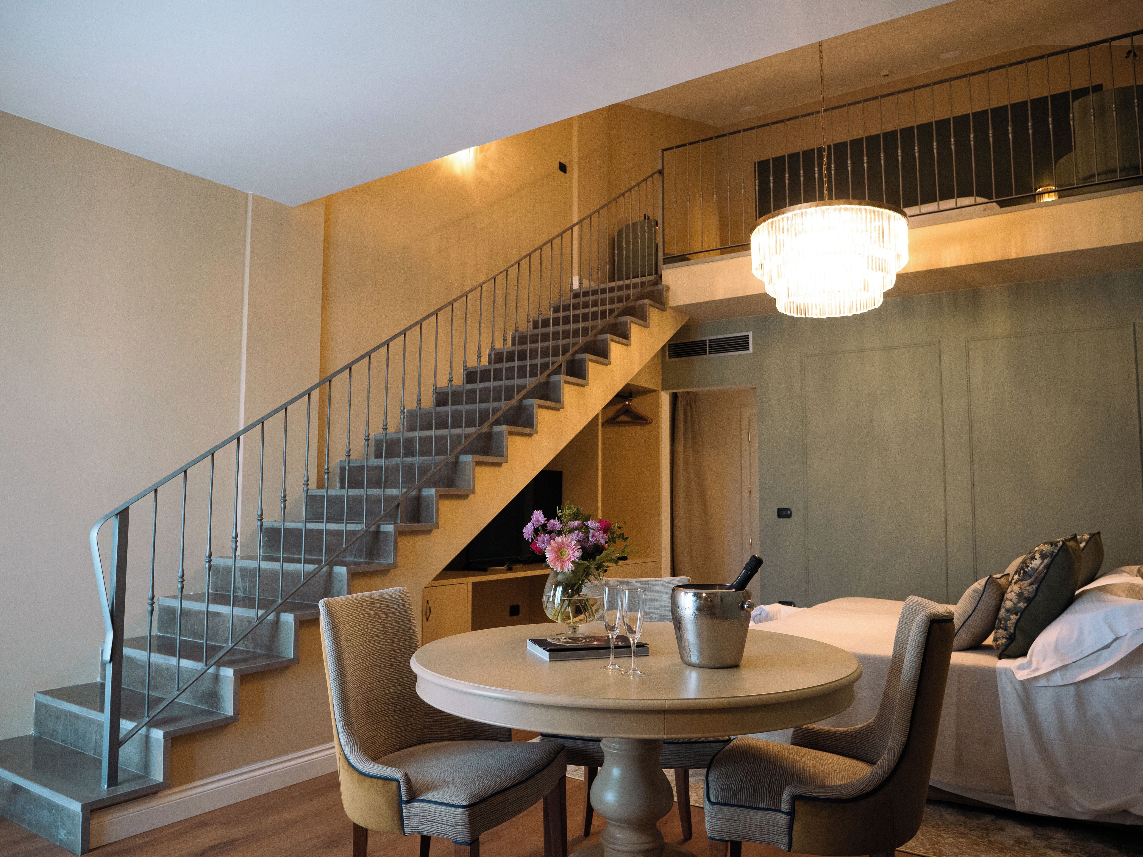 terrace suite | living area | 20-inch flat-screen tv with satellite channels, tv