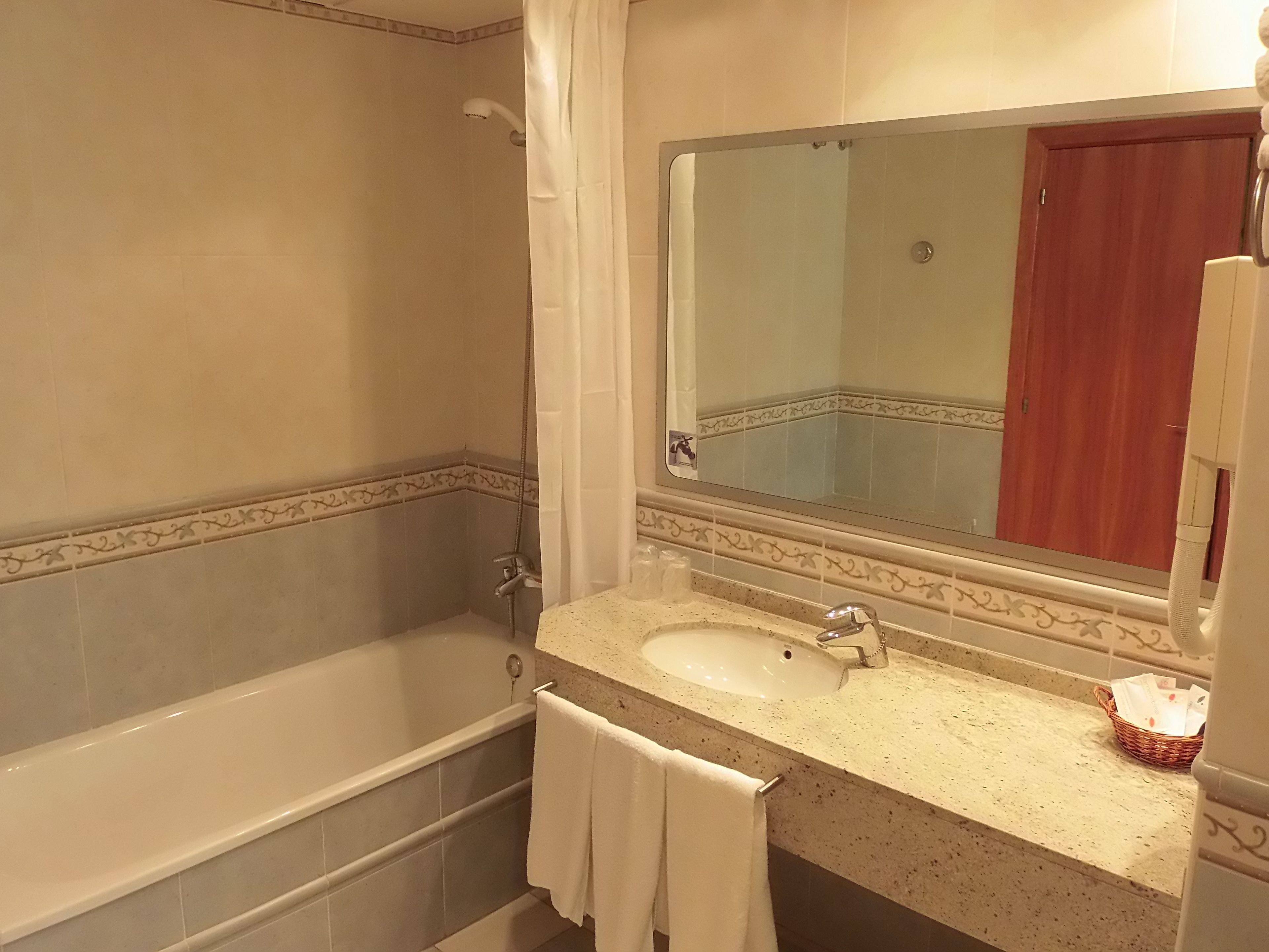 free toiletries, hair dryer, towels