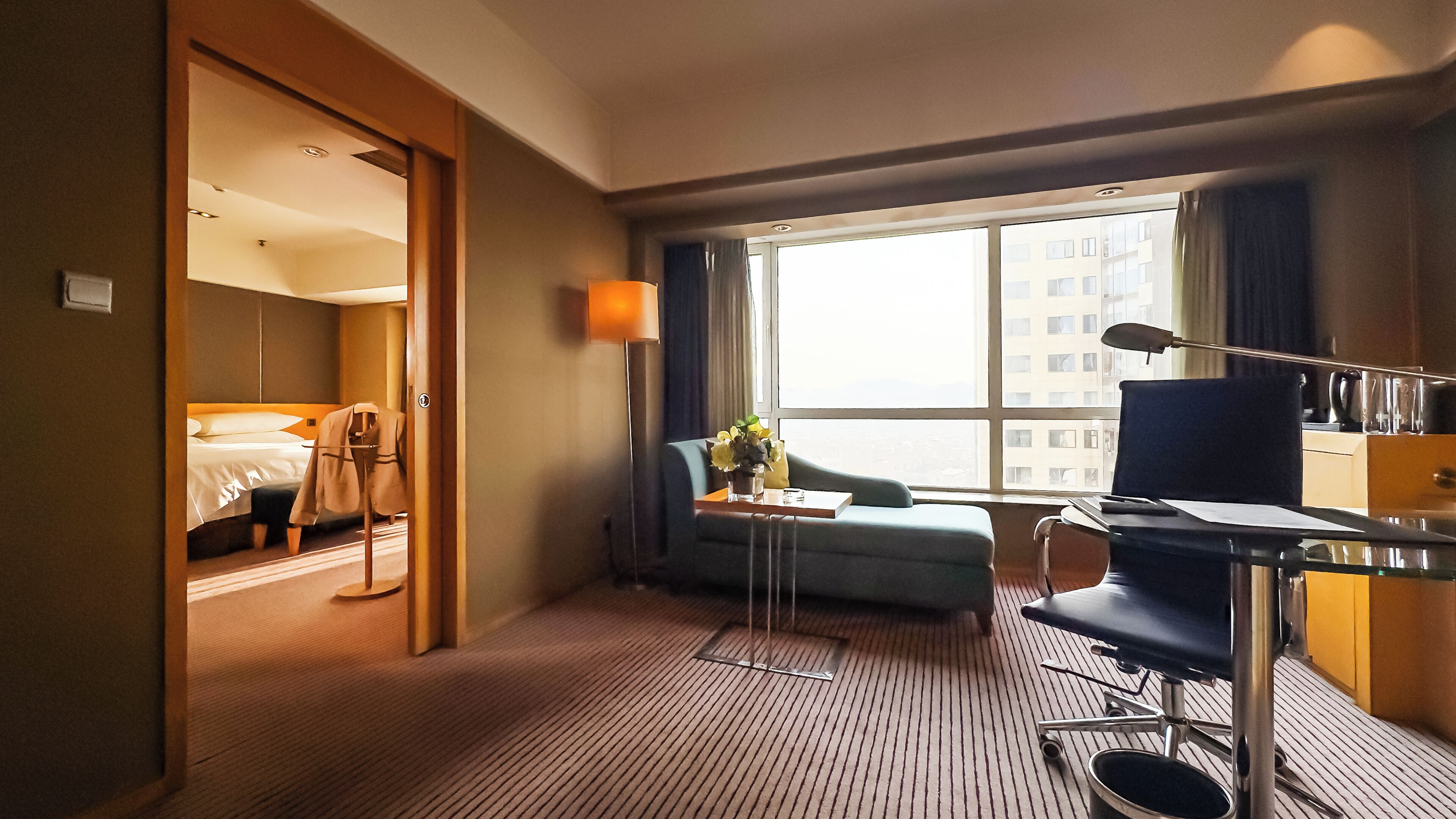 Junior Suite, 1 King Bed | Living area | 36-inch LCD TV with satellite channels, TV