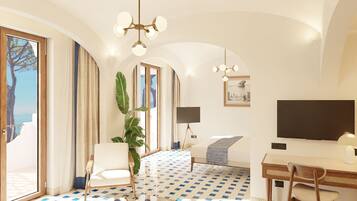 Ropa de cama de alta calidad, cubrecamas y minibar