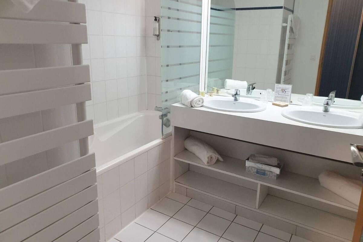 hair dryer, dressing gowns, slippers, towels