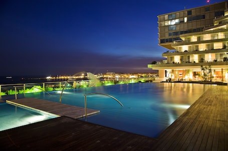 2 indoor pools, seasonal outdoor pool, pool umbrellas, pool loungers