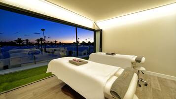 Sauna, hot tub, steam room, body treatments, sports massages, body wraps