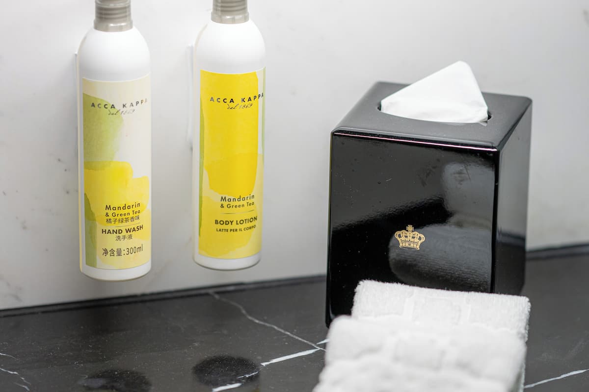 deluxe double room | bathroom | separate bathtub and shower, rainfall showerhead, free toiletries