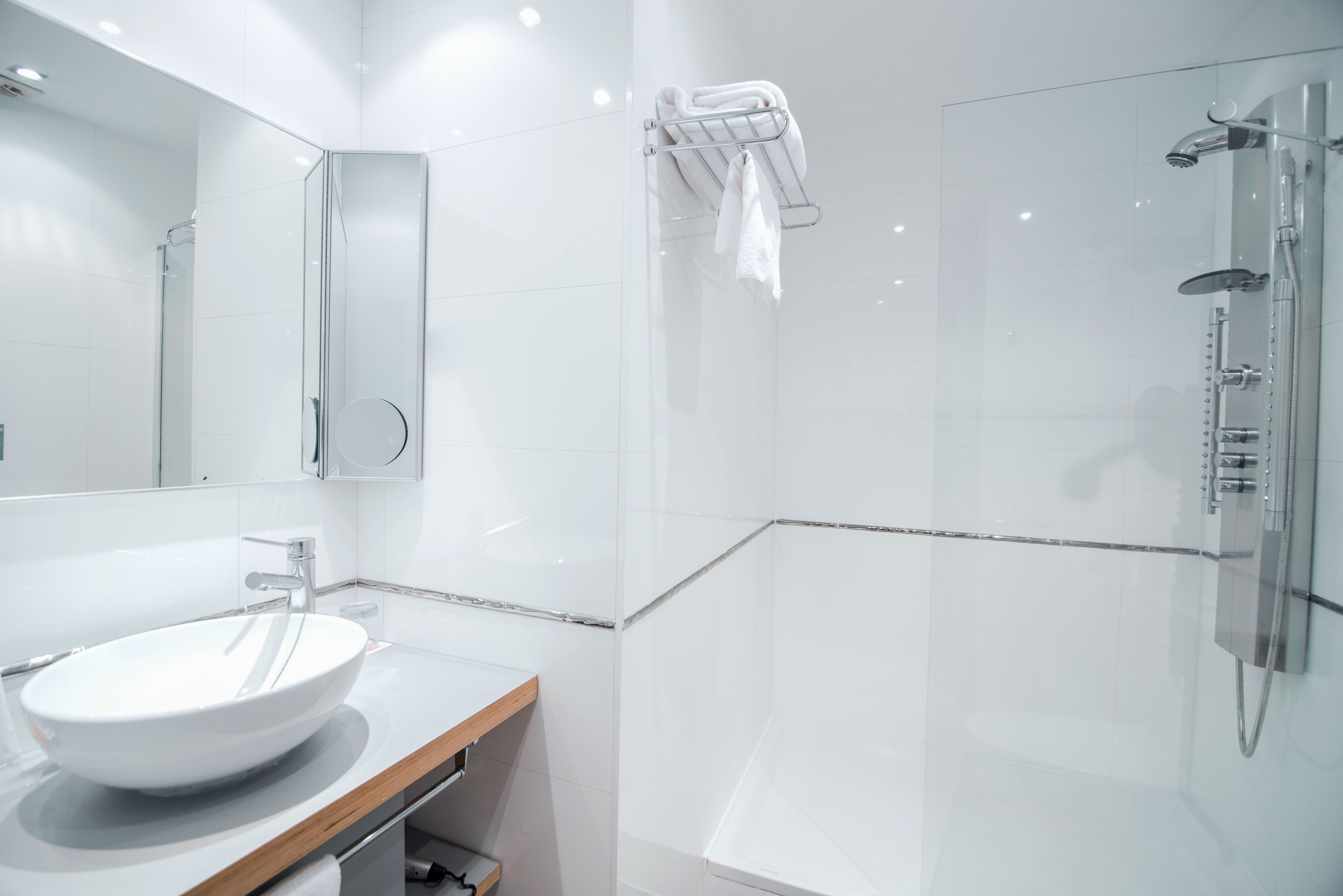 free toiletries, hair dryer, towels