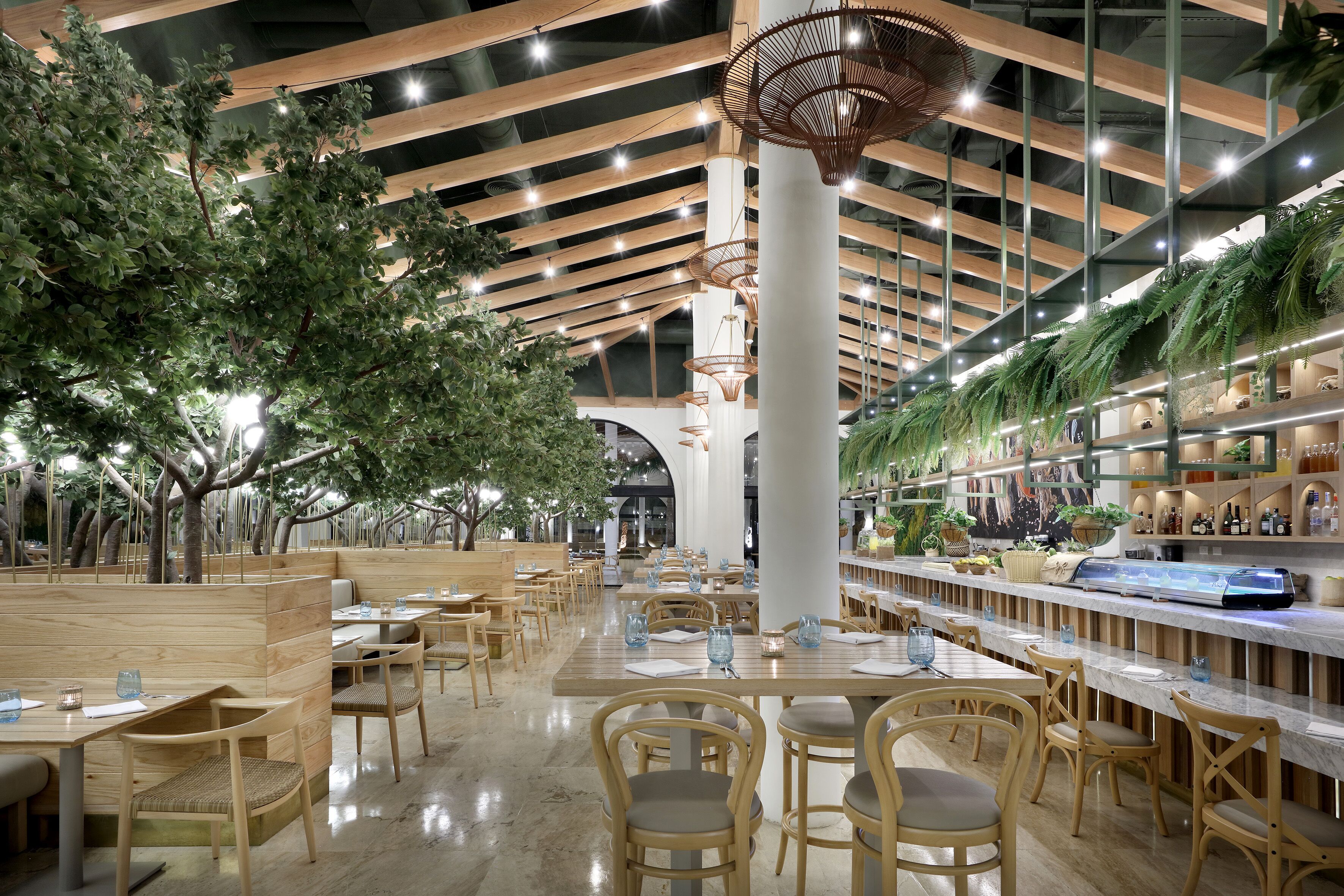 8 من المطاعم، حيث تُقدم وجبات الإفطار، الغداء، العشاء، الأطباق العالمية