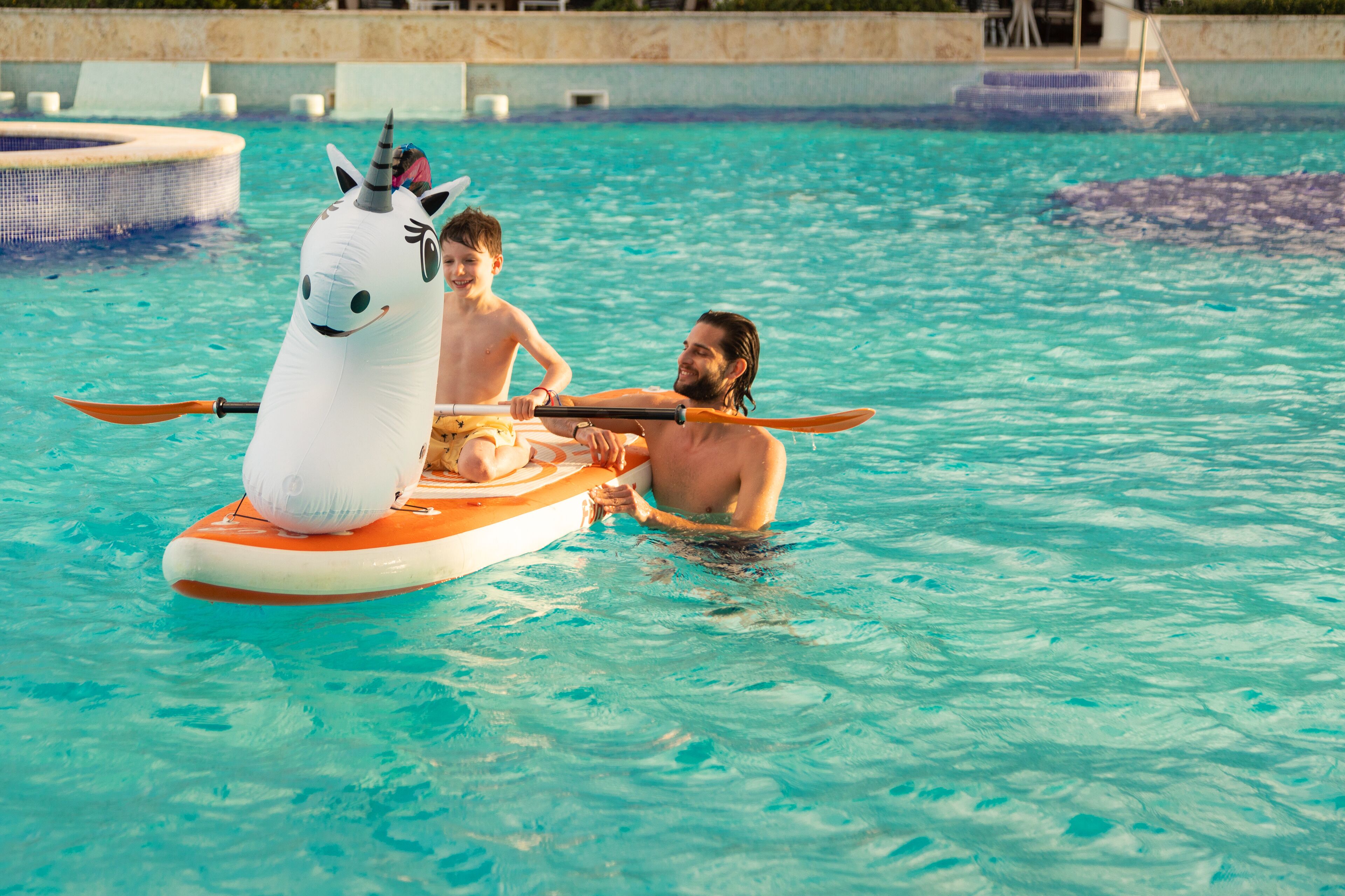 11 outdoor pools, open 7:00 AM to 7:00 PM, pool umbrellas, sun loungers