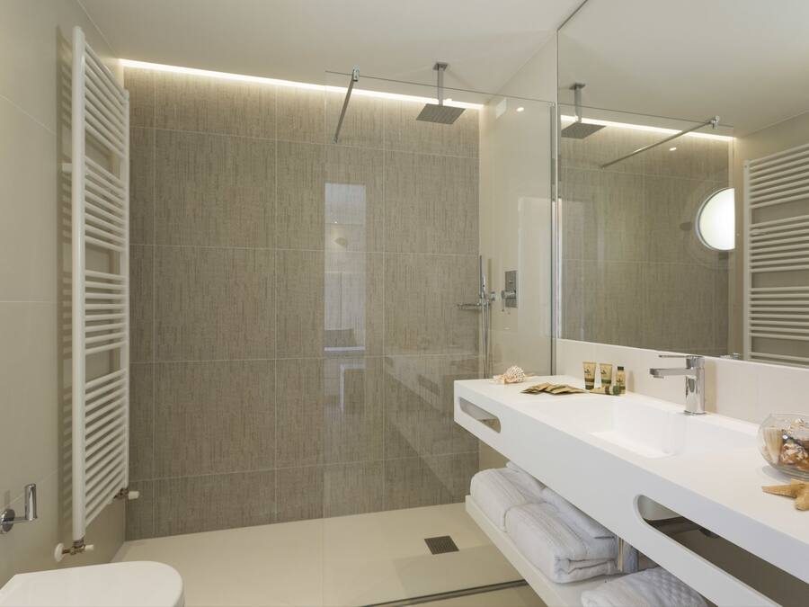 Shower, free toiletries, hair dryer, bidet