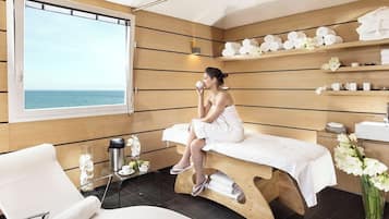 Sauna, hot tub, steam room, deep-tissue massages, sports massages