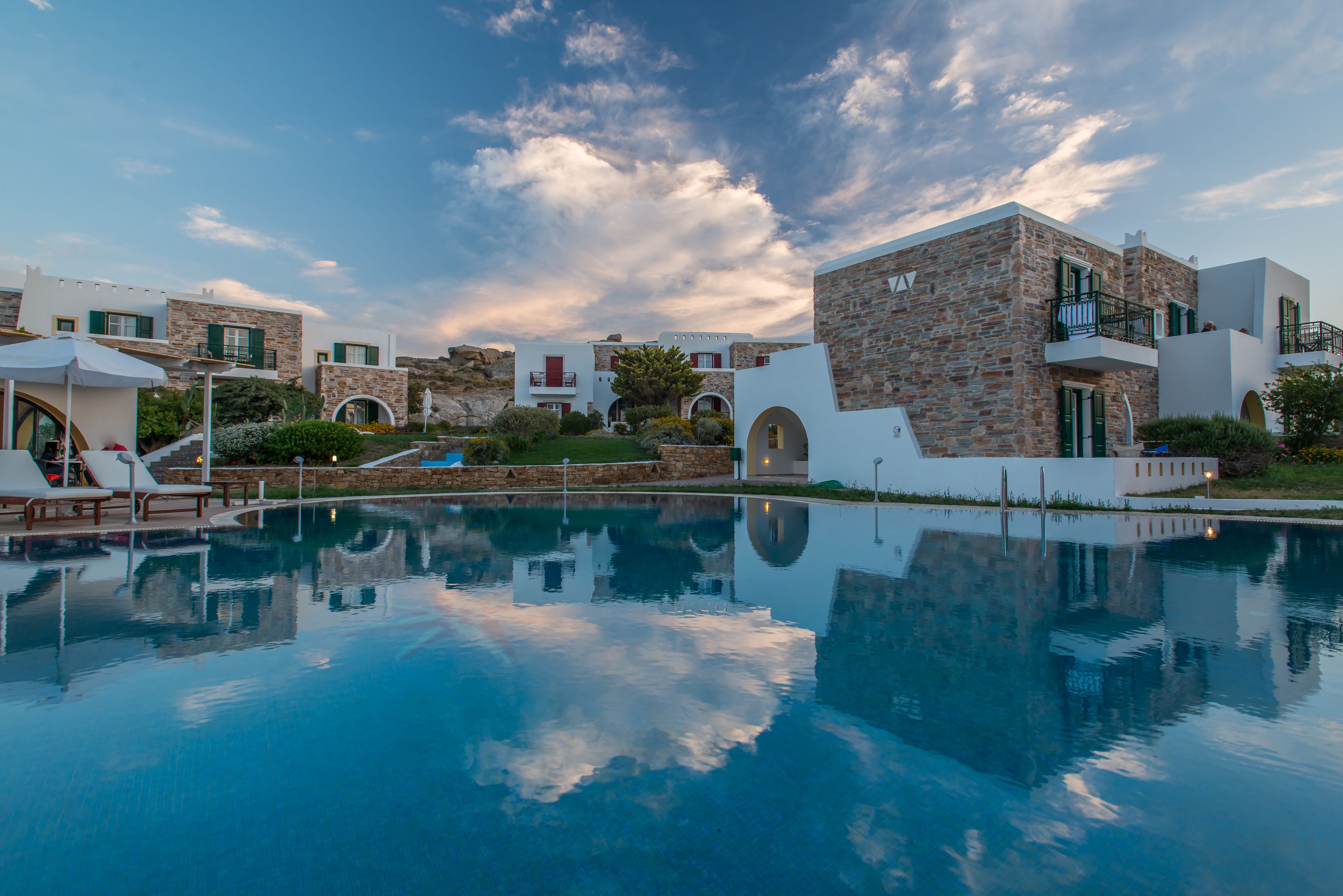 2 outdoor pools, pool umbrellas, pool loungers