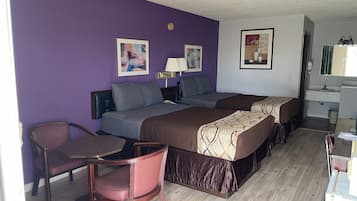 Standard Room, 2 Double Beds, Smoking | Free WiFi, bed sheets, alarm clocks