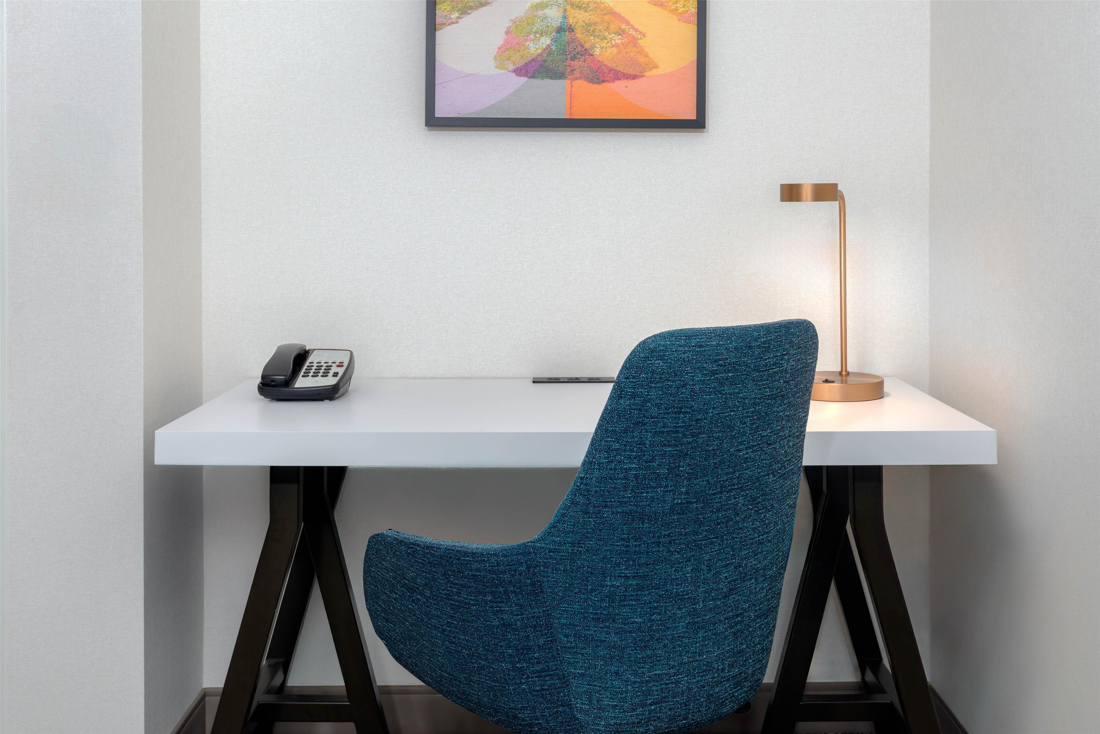 premium bedding, desk, soundproofing, iron/ironing board