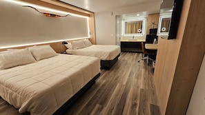 Room, 2 Queen Beds, Non Smoking | Individually decorated, individually furnished, desk, laptop workspace