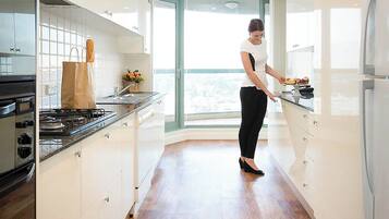Premium Apartment, 2 Bedrooms | Private kitchen | Fridge, microwave, oven, stovetop